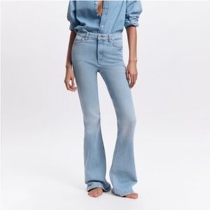 ZARA ava blue high waist skinny flare jeans
